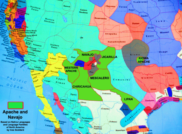Map of Apache People of the Southwest